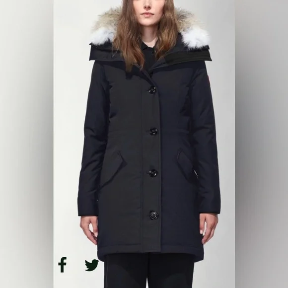 Canada Goose Rossclair Parka - NAVY - Women’s Size M - Picture 14 of 15